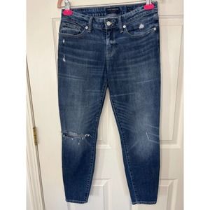 Lucky Brand Denim Lolita Skinny Leg Low Rise Distressed Medium Wash Jean 8 29